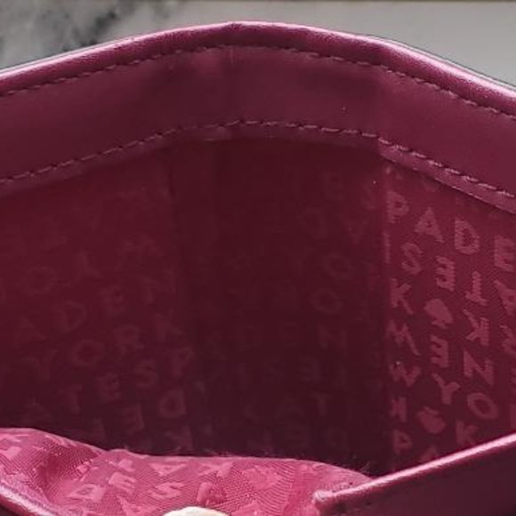 Vintage Purple Burgundy Kate Spade New York Bifold Compact Wallet - Picture 4 of 14